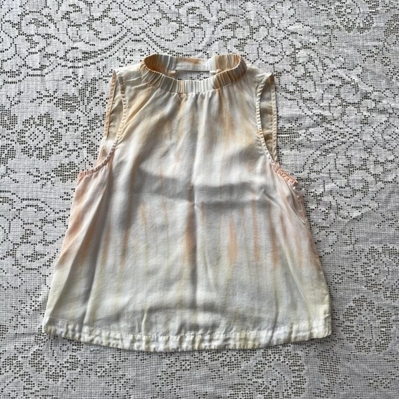 Revolve Bella Dahl Sleeveless Elastic Neck yellow orange ombre Blouse size xs - Picture 2 of 6